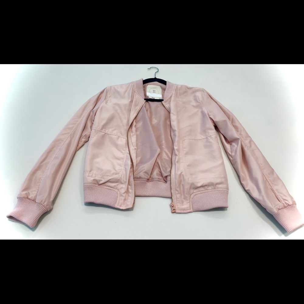 Anthropologie Hei Hei Pink Journey Bomber Jacket